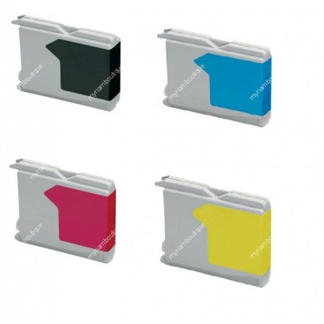 Pack 4 cartouches compatibles BROTHER imprimante DCP110C  09/41/47/900/950