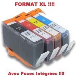 Pack 4 cartouches compatibles HP imprimante PHOTOSMART PLUS B209a