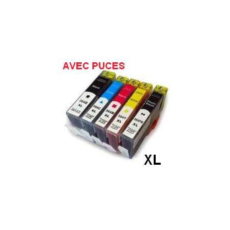 Pack 5 cartouches compatibles HP imprimante PHOTOSMART B8550