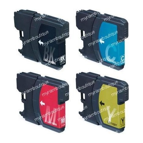 Pack 4 cartouches compatibles BROTHER imprimante DCP110C  09/41/47/900/950